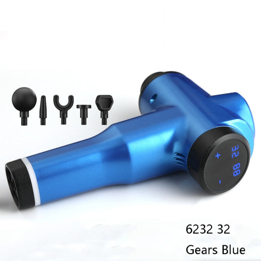Muscles Relax Massager Portable Fitness Equipment Fascia Gun, Specification: 6232 32 Gears Blue(US Plug) by bashfashion