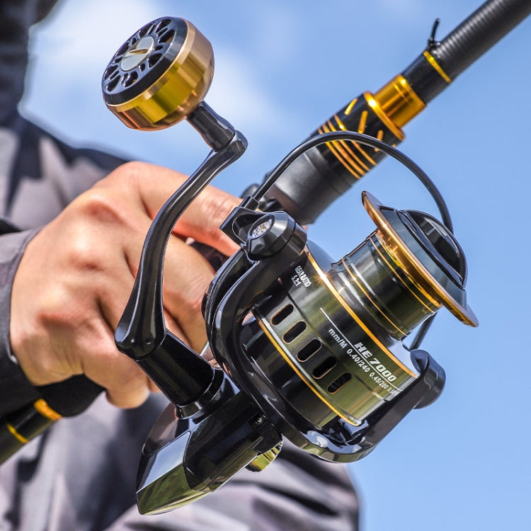 All Metal Rocker Arm Smooth Fishing Reel Spinning Reel, Spec: HE-4000 (EVA Grip) by bashfashion