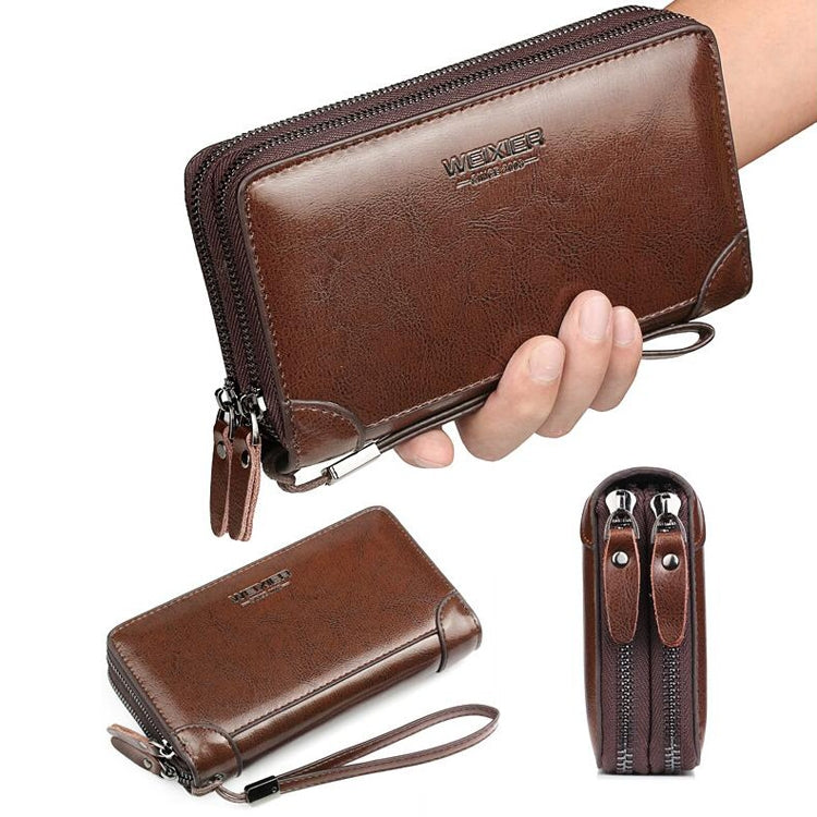 WEIXIER W88 Handbags Men Pu Hand Tested Handbags Multi-Function Wallet(Brown) by WEIXIER