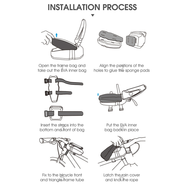 WEST BIKING Bicycle Front Beam Top Tube Bag Mountain Road Bike Waterproof Riding Equipment(Black) by WEST BIKING