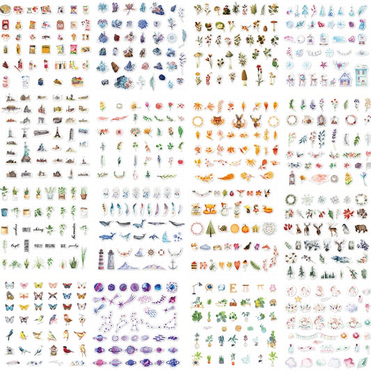 TH001-22 40 in 1 Japanese Paper Decoration Hand Account DIY Sticker(Warm Winter) by bashfashion