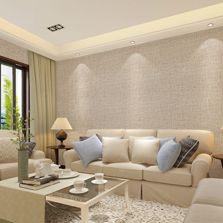 PVC Imitation Cloth Self-Adhesive Wallpaper Waterproof Thick Wall Stickers TV Background Wall Decoration Linen Wallpaper Size: 60cm x 3m(Deep Gray A604) by bashfashion