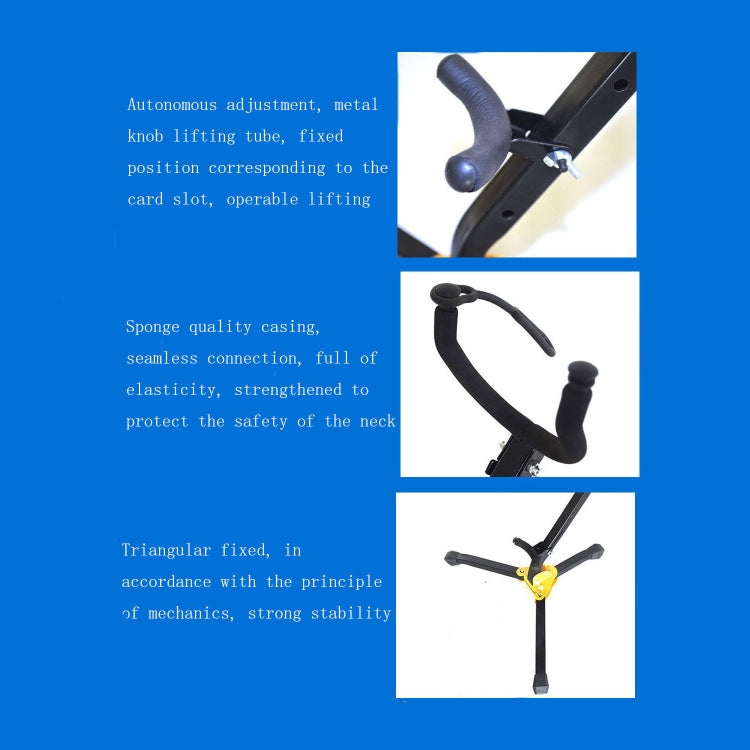 Saxophone Bracket Folding Elbow Flute Clarinet Clarinet Hanger(2 Flute / Black Pipe Bracket) by bashfashion