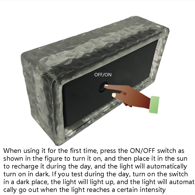 Outdoor Solar Buried Lamp Ice Square Glass Garden Decoration Waterproof Grass Lamp(Warm Light) by bashfashion