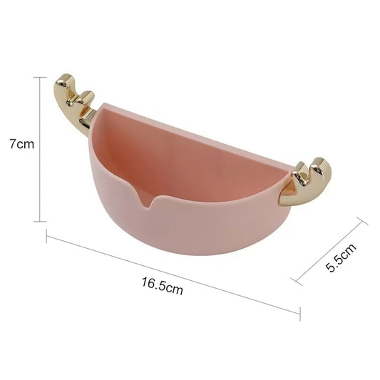 Cartoon Animal Cute Deer Soap Holder Seamless Wall-Mounted Bathroom Storage Box(Pink) by bashfashion