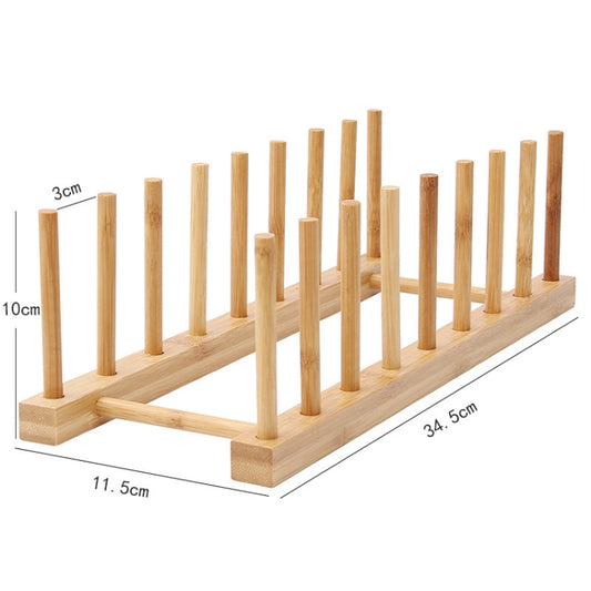 Multi-Purpose Bowl Disc Rack Kitchen Drain Rack Bamboo Tableware Storage Rack, Layer (specification): 8 Grid by bashfashion