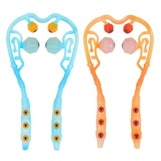 Manual Cervical Massager Home Multi-Function Shoulder And Neck Massage Roller, Shape: Strengthen Magnetic Therapy Orange by bashfashion