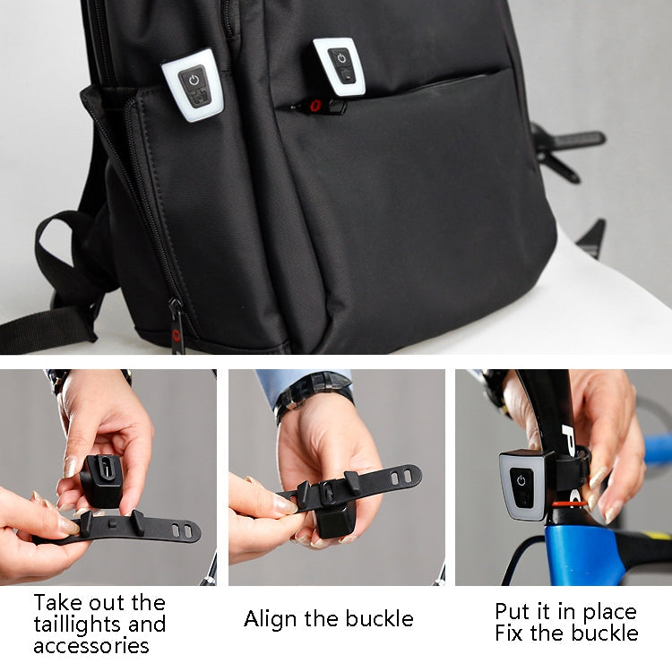 USB Bike Tail Light Night Riding Road Bike Tail Light Safety Warning Light by bashfashion