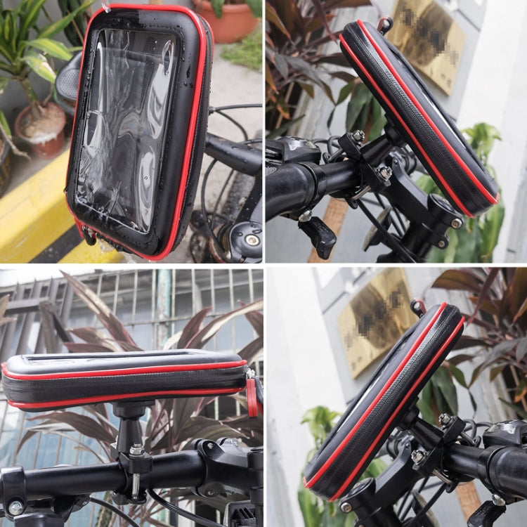 OKD Motorcycle Bicycle Touch Screen Waterproof Mobile Phone Bag Bracket XL(Upgrade+U-shaped Base) by bashfashion