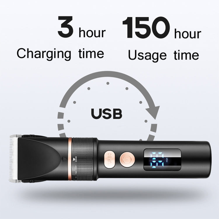 TURBO Men Electric Hair Trimmer LCD Digital Display Hair Clipper by TURBO