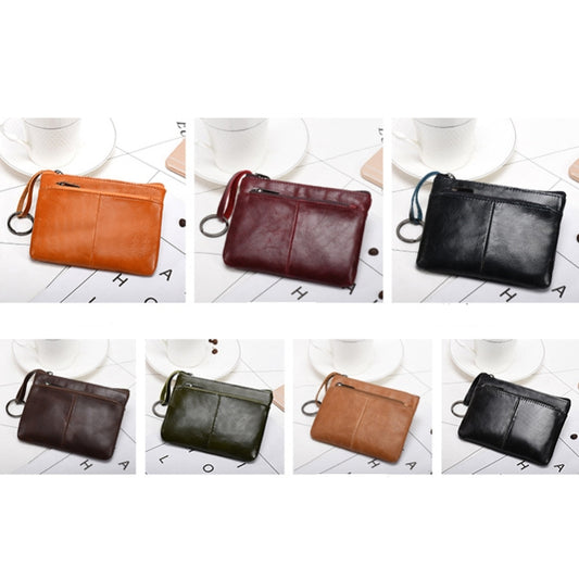 AP127 Men/Ladies Change Clutch Zipper Wallet Short Cowhide Card Holder(Army Green) by bashfashion