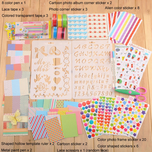 Photo Album Making DIY Accessories Set Hand Book Hand-Made Decorative Accessories, Specification: Package 3 by bashfashion