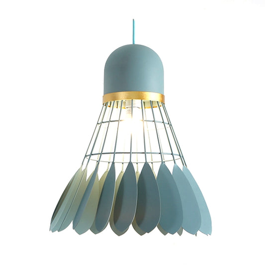 6523 Wrought Iron Badminton Restaurant Hanging Light Bar Bedroom Bedside Balcony Chandelier(Small Green) by bashfashion