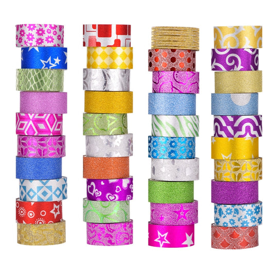 60 Colors / Box Glitter Tape Easy To Tear Manual DIY Tape by bashfashion