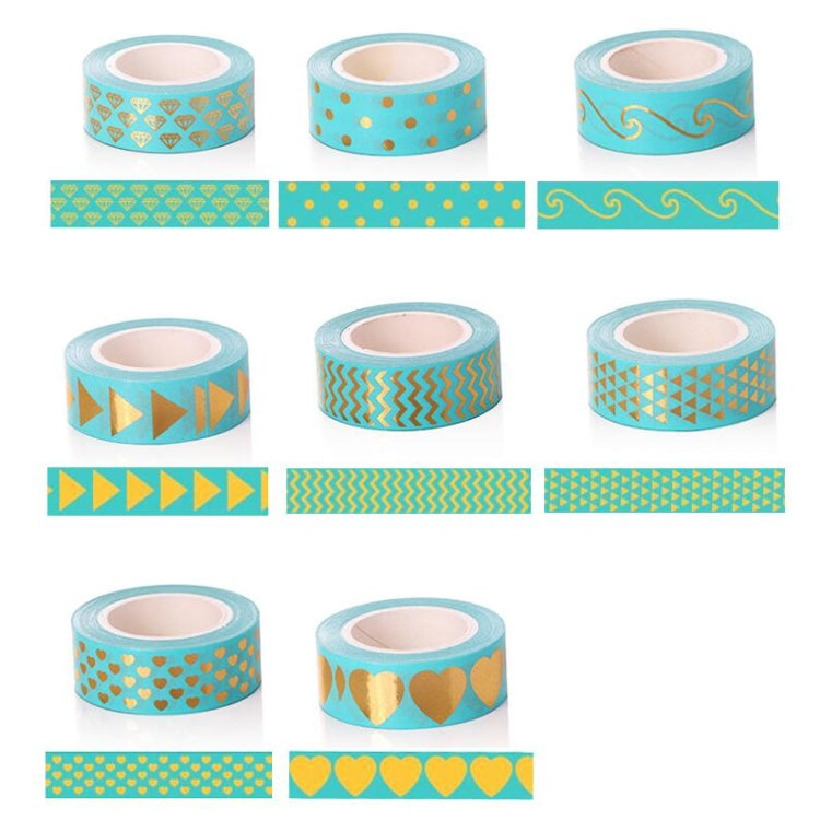 8 Rolls / Set Simple Basic Material Stamping Paper Tape Hand Ledger Decoration Sticker by bashfashion