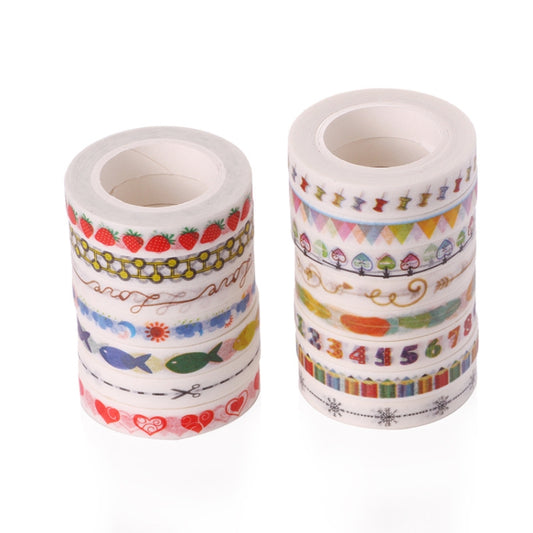 10pcs Paper Tape Hand Ledger Decoration Sticker, 8mmx10m(Love English SM-18) by bashfashion