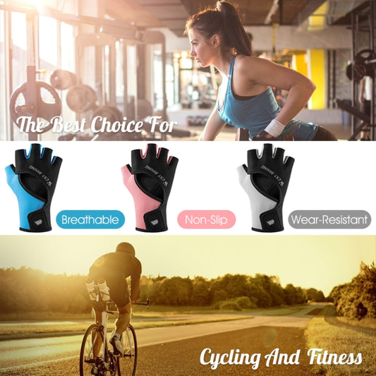 WEST BIKING YP0211217 Cycling Breathable Silicone Palm Gloves Fitness Training Wrist Guard Sports Gloves, Size: M(Black Blue) by WEST BIKING