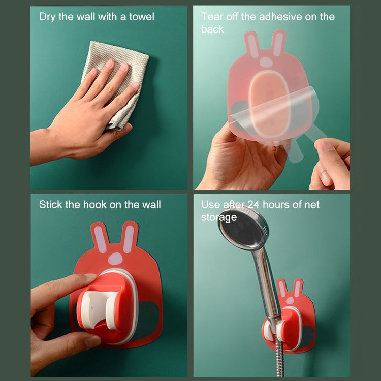 Shower Free Punch Fixed Base Universal Shakehead Adjustable Shower Bracket(Red Bunny) by bashfashion