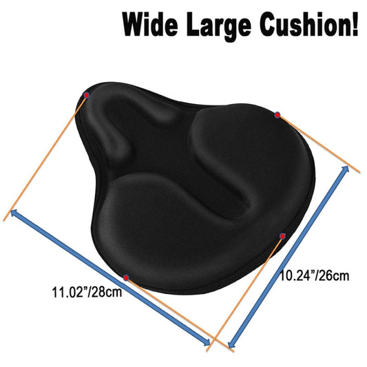 Bicycle Cushion Cover Mountain Bike Road Bike Thickened Silicone Cushion Cover Riding Equipment(Black) by bashfashion