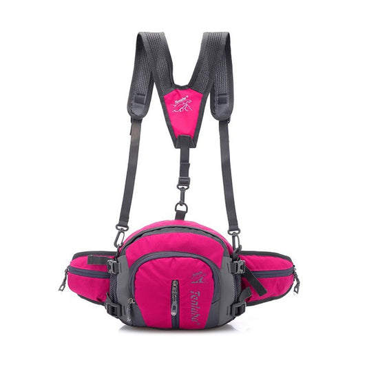 Tanluhu TLH322 Multi-Function Outdoor Waist Bag Hiking Riding Kettle Bag Travel SLR Camera Bag(Rose Red) by bashfashion