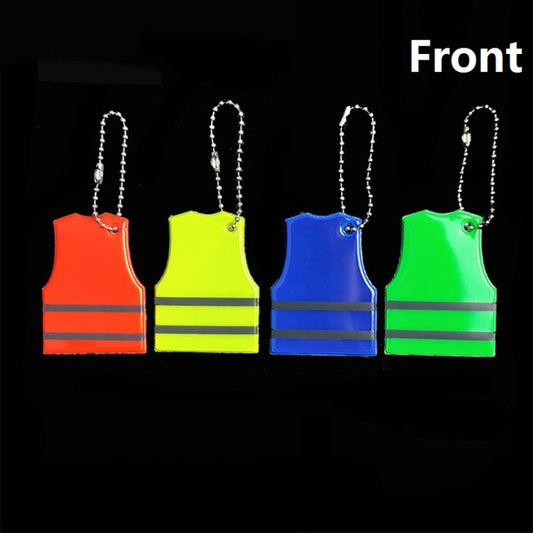 15 PCS Vest Style Reflective Pendant Night Warning Highlight Reflective Keychain Random Colour Delivery(4.5x5.5cm) by bashfashion