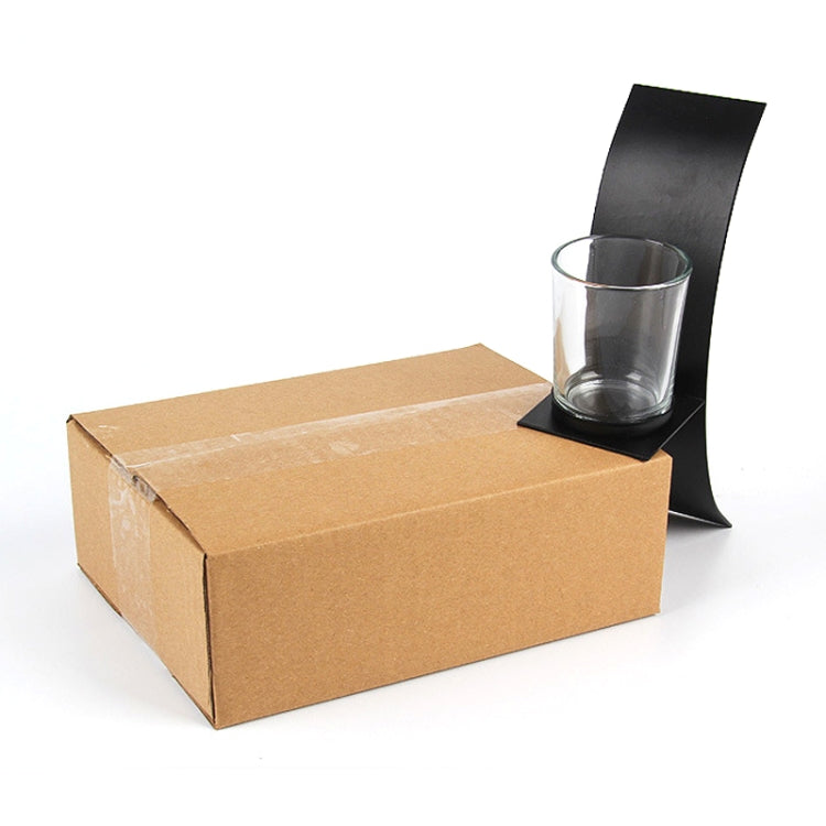 2 PCS BS2001 Three-Dimensional Arc Wall Hanging Iron Candlestick Wall Decoration(Black) by bashfashion