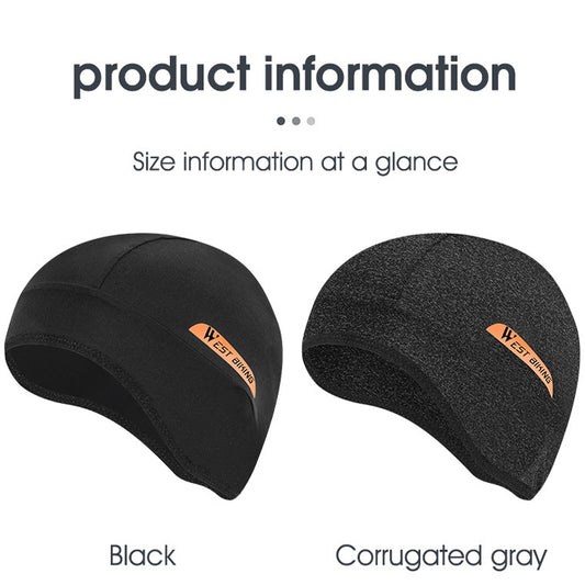 West Biking YP0201294 Summer Ice Silk Hat Riding Windproof Hood Breathable And Quick-Drying Helmet Lining Cap, Size: Free Size(Gray) by WEST BIKING
