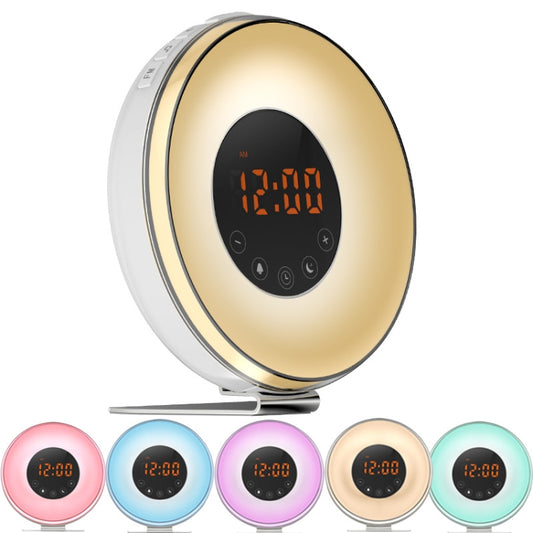 Simulated Sunrise And Sunset Sleep Light Alarm Clock with FM Radio(AU Plug) by bashfashion
