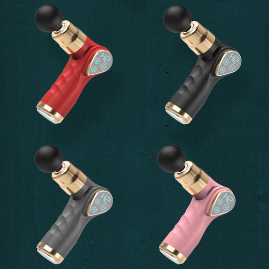 Mini Fascia Gun Small LCD Screen Muscle Massager(018 Black) by bashfashion