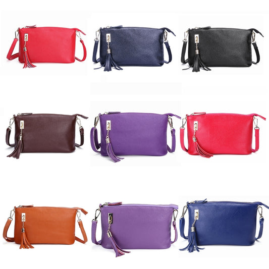 Ladies Fringed One-Shoulder Diagonal Bag Large-Capacity Casual Bag(Rose Red) by bashfashion