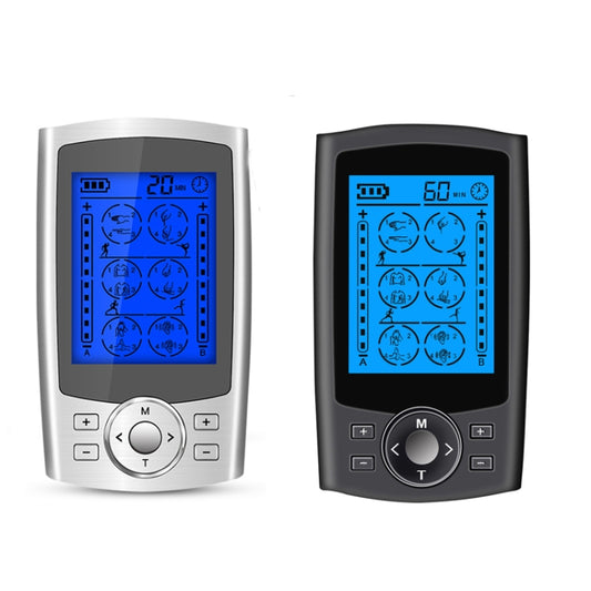 24-Mode Digital Electronic Pulse Massager Intelligent Whole Body Physical Therapy Meridian Massager, Specification: UK Plug( Silver) by bashfashion