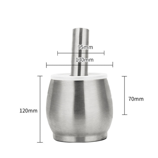 Kitchen 304 Stainless Steel Garlic Masher Spice Bean Nut Grinder, Specification: Large Drum Shape by bashfashion