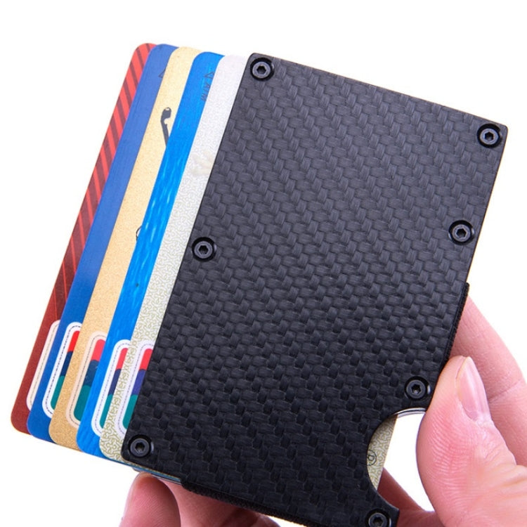Carbon Fiber Wallet Metal RFID Bank Card Holder(Gray) by bashfashion