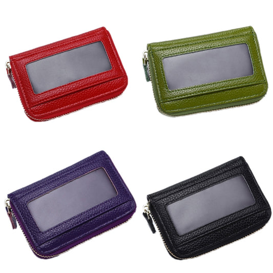 Business Multi-Position Zipper Organ Card Holder(Green) by bashfashion