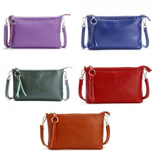 Ladies Large-Capacity Shoulder Bag Tassel All-Match Casual Messenger Bag(Jujube Red) by bashfashion