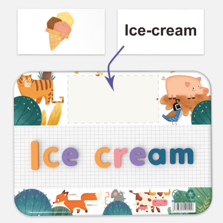 English Letter Word Spelling Learning Toy Wooden Puzzle Practice Cards(Yellow Box) by bashfashion