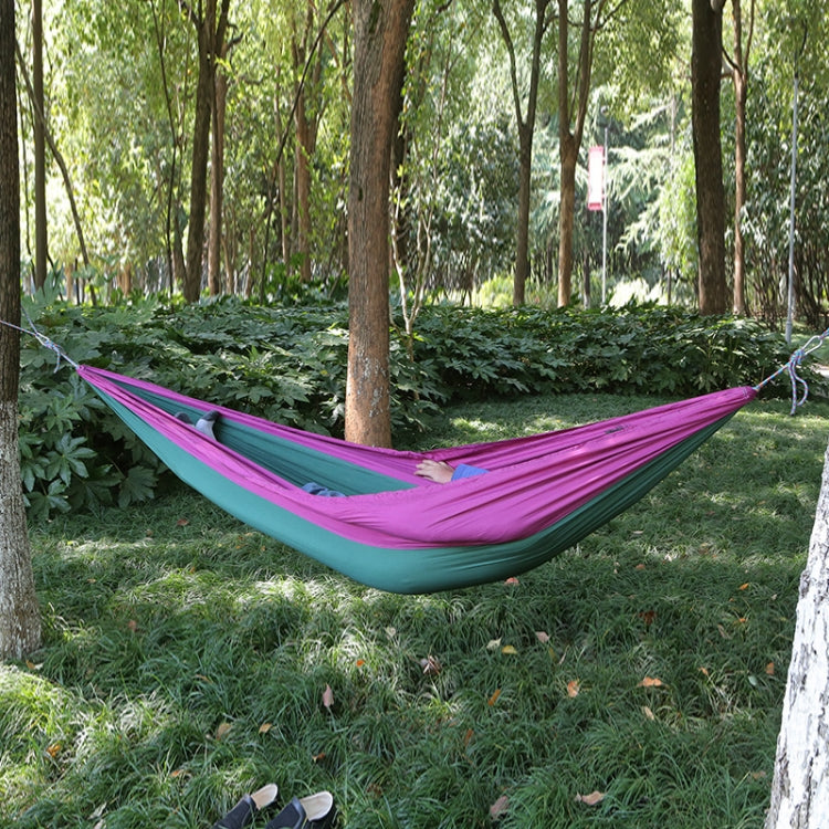 DR001 Outdoor Single Leisure Parachute Cloth Hammock Indoor Swing(Purple + Dark Green) by bashfashion