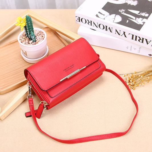 Ladies Wallet Large Capacity Multi-Function Shoulder Bag(Red) by bashfashion