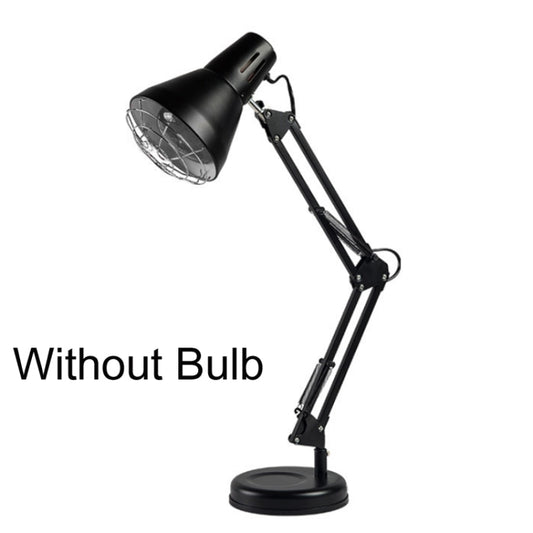 Household 150-watt Infrared Simple Physiotherapy Lamp With Metal Long Arm US Plug, Colour: Button Switch (Black) by bashfashion