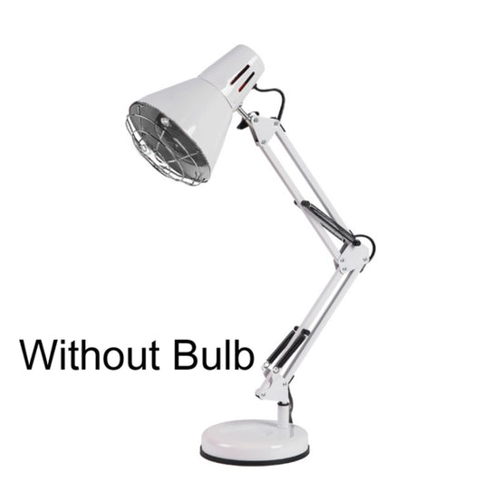 Household 150-watt Infrared Simple Physiotherapy Lamp With Metal Long Arm US Plug, Colour: Timing Temperature Adjustment (White) by bashfashion