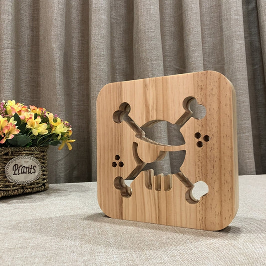 FS-T1875W 2.5W Pirate Shape Solid Wood Table Lamp LED Night Light(Warm White Light) by bashfashion