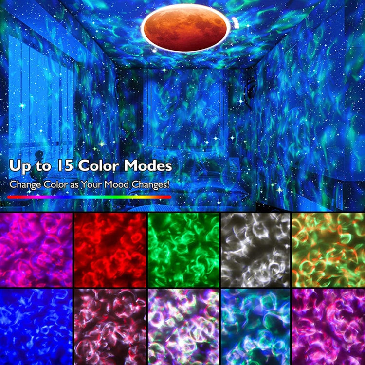 DQ-M3 LED Rotating Starry Sky Light Bluetooth Music Planets Ocean Projector Support TF Card,Style: Rechargeable(Black) by bashfashion