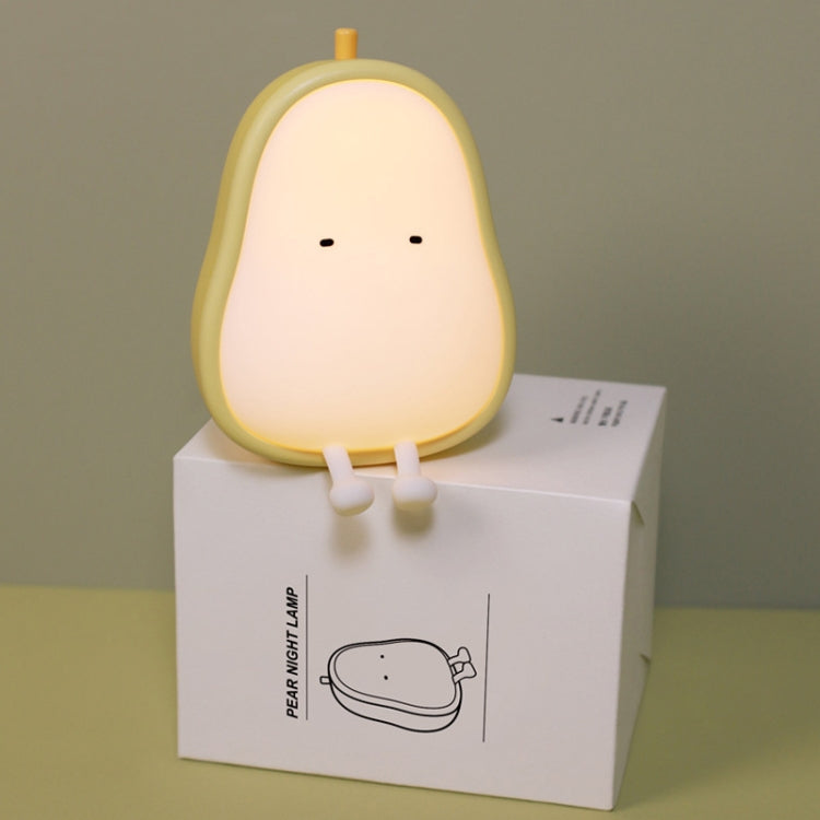 Pear Shape Night Light Silicone Soft Bedroom Warm Light LED Night Light(Warm White Light) by bashfashion
