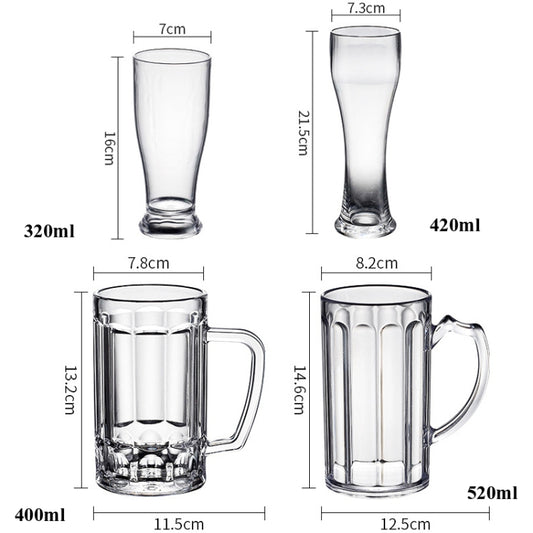 400ml No. 12 Cup Acrylic Beer Glass KTV Bar Beer Glass by bashfashion