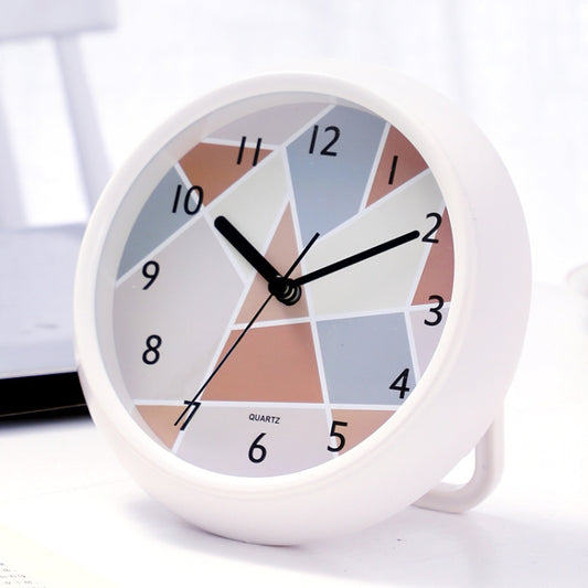 Round Waterproof Wall Clock Kitchen And Bathroom Desktop Clock Ornaments(White) by bashfashion