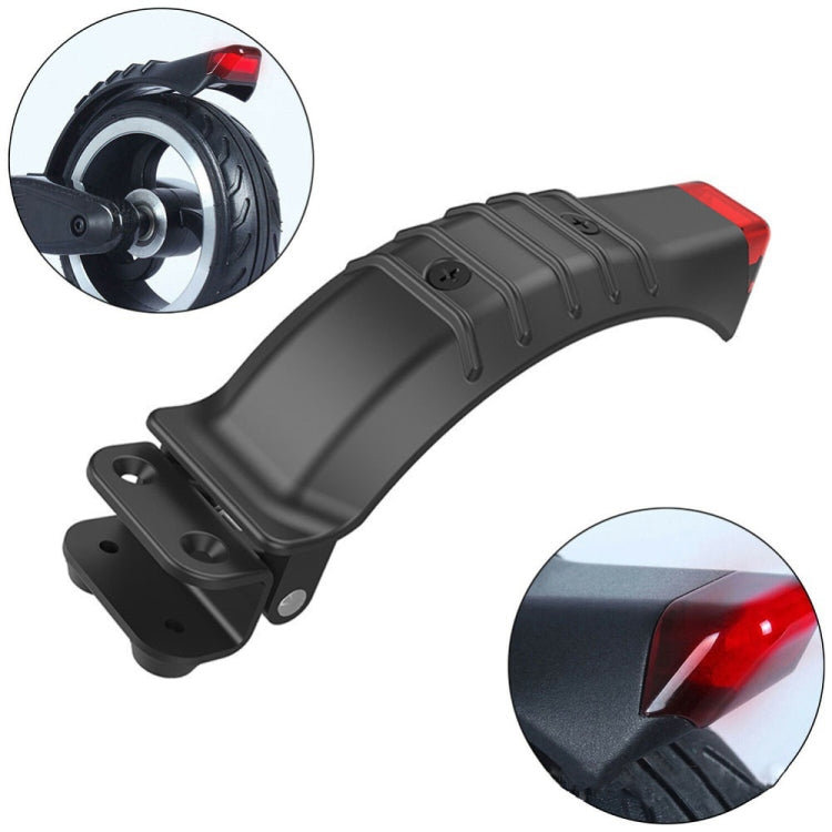 For 5 inch / 5.5 inch / 6.5 inch Electric Scooter Carbon Fiber Aluminum Alloy Rear Fender with LED Tail Light(Black) by bashfashion