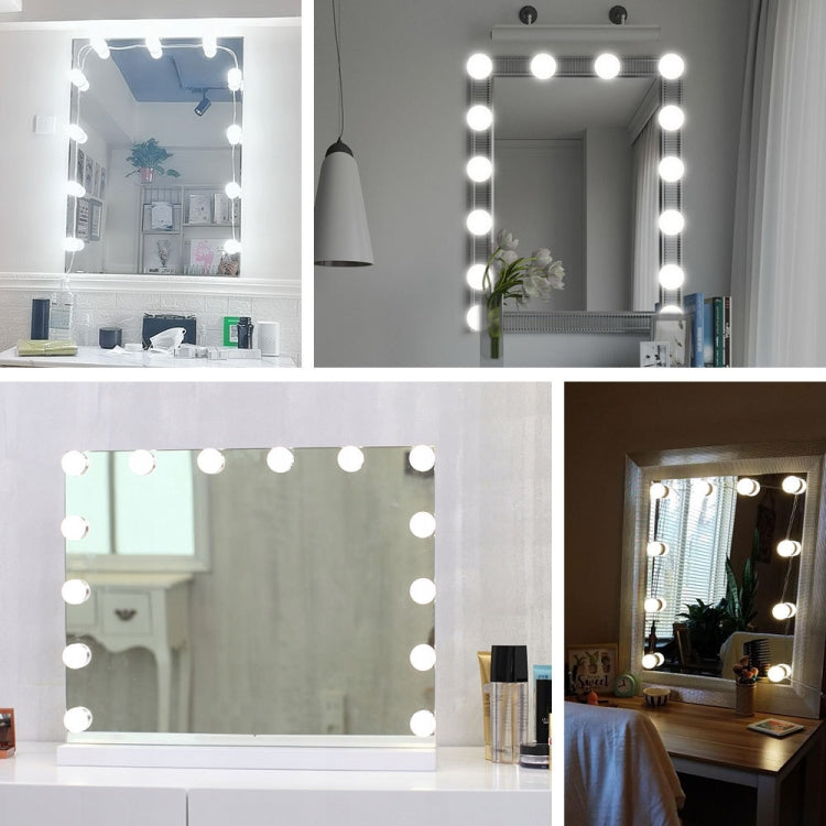 LED Makeup Mirror Light Beauty Fill Light Hand Sweep Sensor Mirror Front Light, Power source: 2 Bulbs(Natural White) by bashfashion