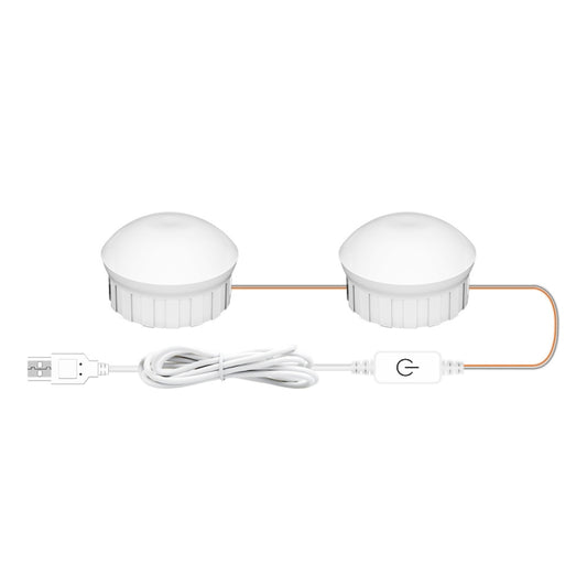 2 LEDs Mirror Front Light Dimmable Makeup Mirror USB Touch Control Light(White Light) by bashfashion