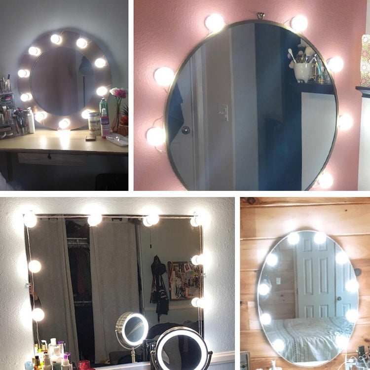 2 LEDs Mirror Front Light Dimmable Makeup Mirror USB Touch Control Light(White Light) by bashfashion