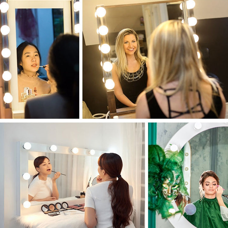 6 LEDs Cosmetic Room Bathroom Mirror Front Light USB Three-Color Dimming Light by bashfashion